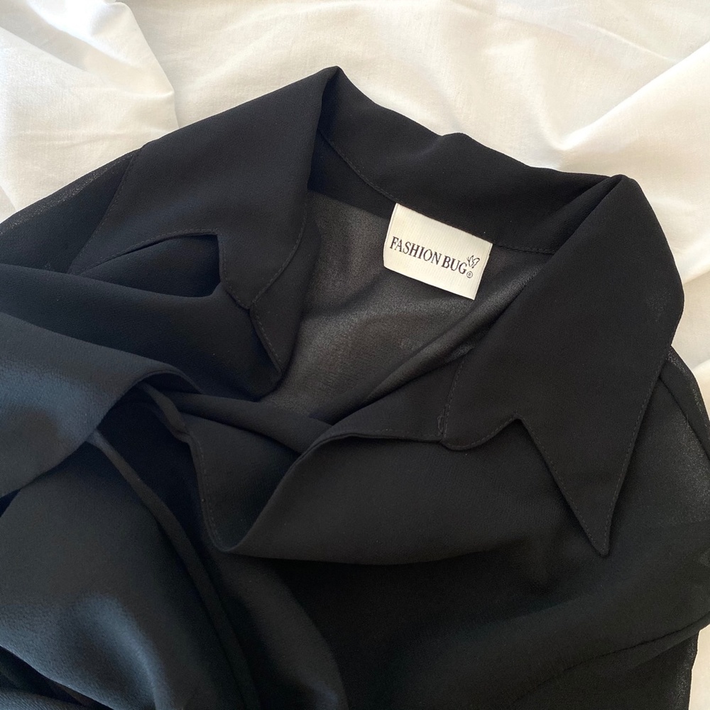 Semi Sheer Black Blouse - Picture 2 of 3